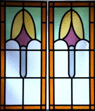 Glas in lood in oud motief van kathedraal glas 